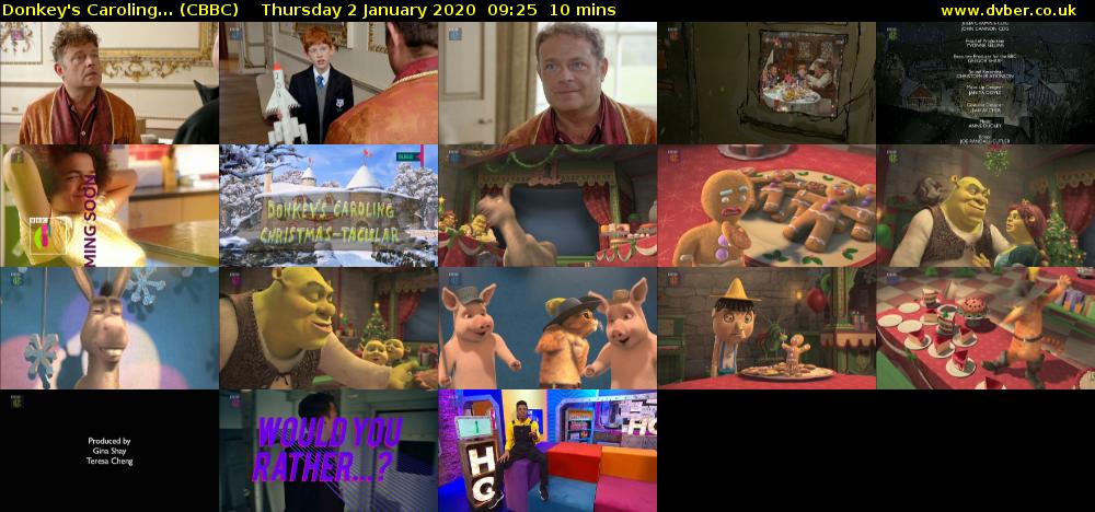 Donkey's Caroling... (CBBC) Thursday 2 January 2020 09:25 - 09:35