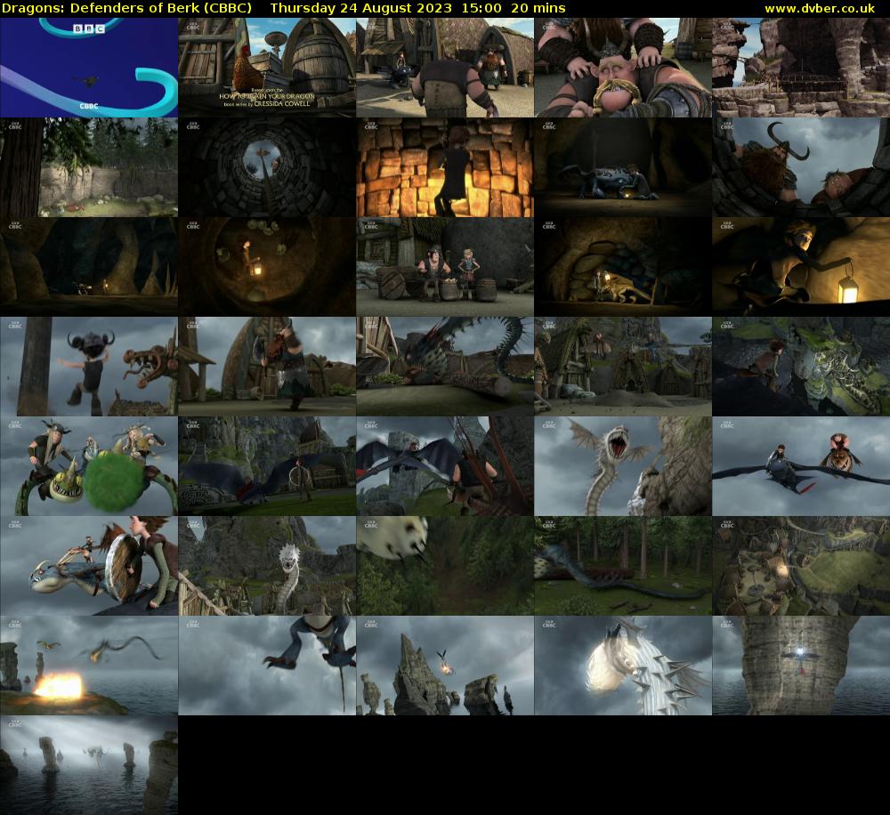Dragons: Defenders of Berk (CBBC) Thursday 24 August 2023 15:00 - 15:20