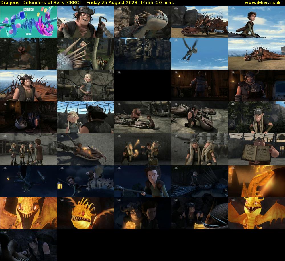 Dragons: Defenders of Berk (CBBC) Friday 25 August 2023 14:55 - 15:15