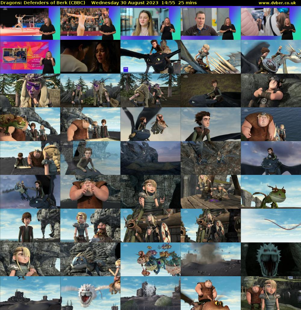 Dragons: Defenders of Berk (CBBC) Wednesday 30 August 2023 14:55 - 15:20