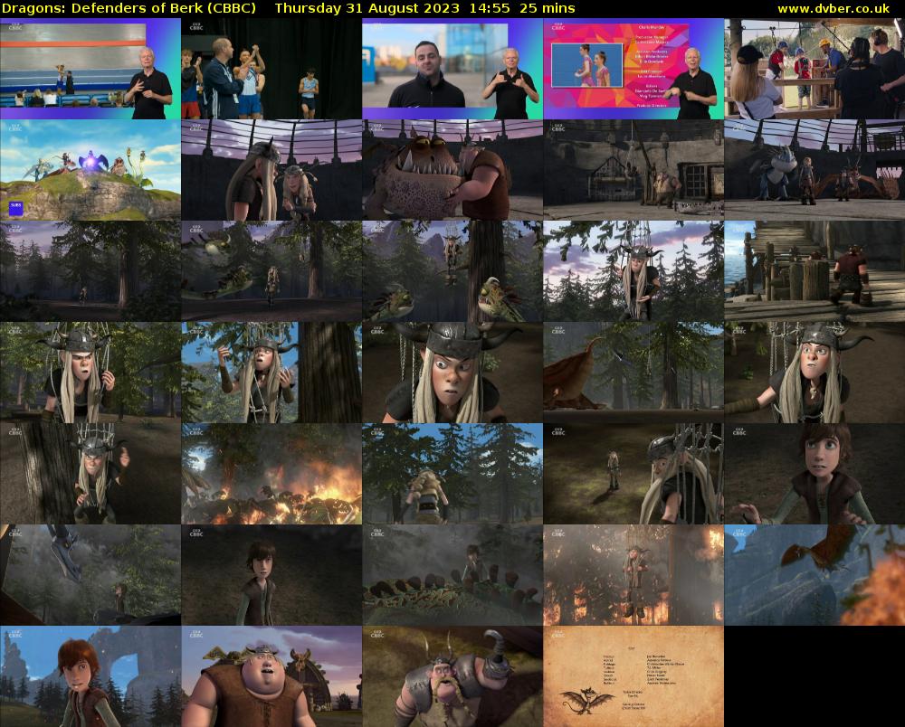 Dragons: Defenders of Berk (CBBC) Thursday 31 August 2023 14:55 - 15:20