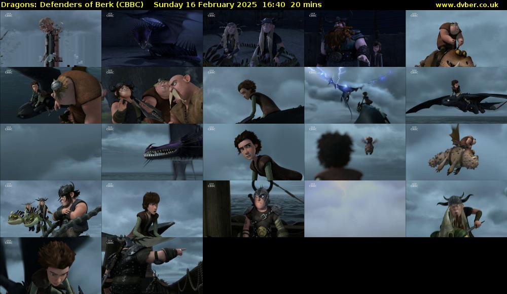 Dragons: Defenders of Berk (CBBC) Sunday 16 February 2025 16:40 - 17:00
