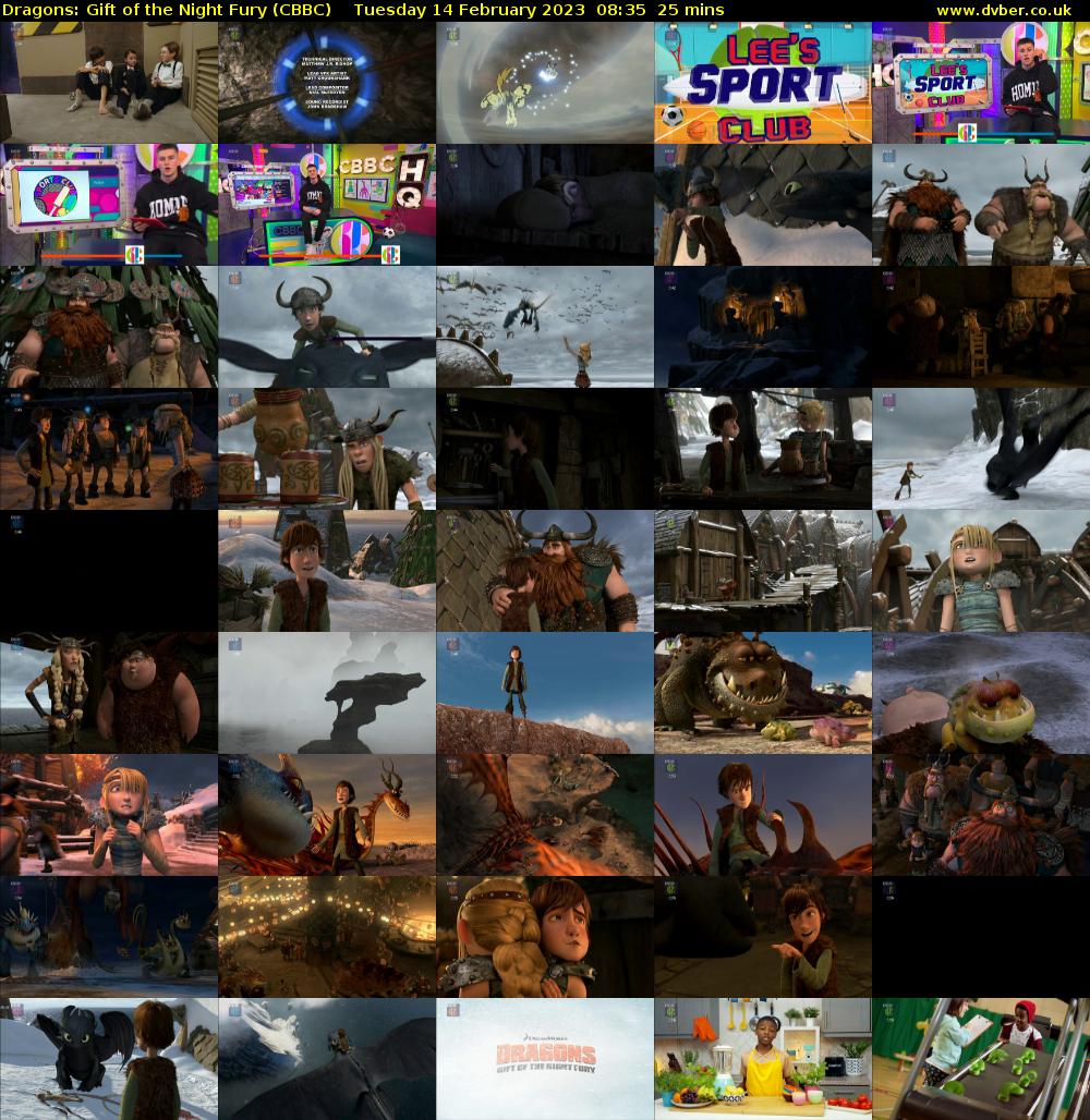 Dragons: Gift of the Night Fury (CBBC) Tuesday 14 February 2023 08:35 - 09:00