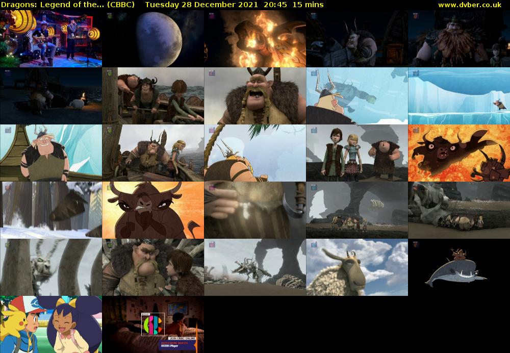 Dragons: Legend of the... (CBBC) Tuesday 28 December 2021 20:45 - 21:00