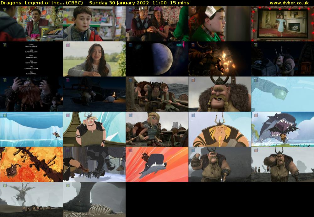 Dragons: Legend of the... (CBBC) Sunday 30 January 2022 11:00 - 11:15