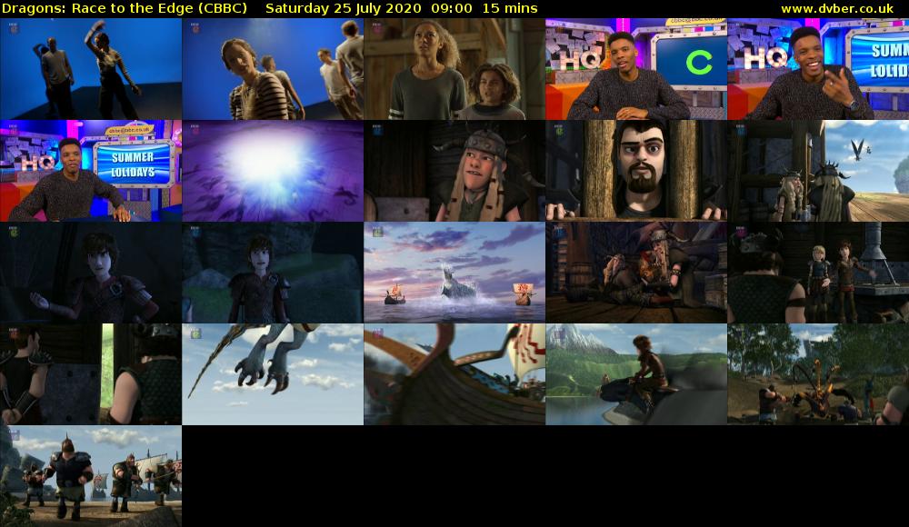 Dragons: Race to the Edge (CBBC) Saturday 25 July 2020 09:00 - 09:15