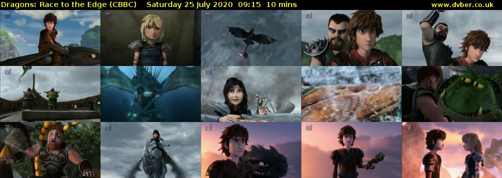 Dragons: Race to the Edge (CBBC) Saturday 25 July 2020 09:15 - 09:25
