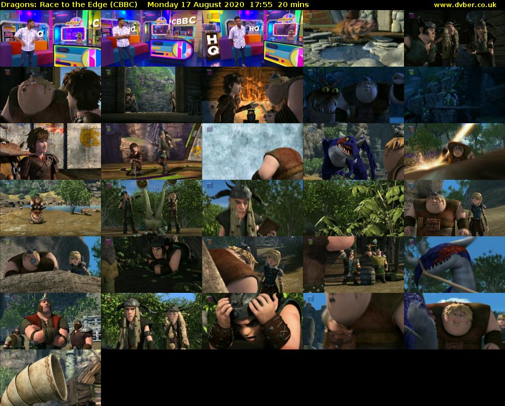 Dragons: Race to the Edge (CBBC) Monday 17 August 2020 17:55 - 18:15