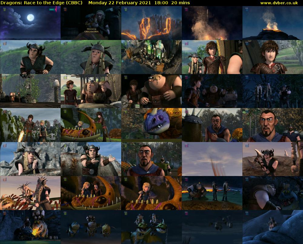 Dragons: Race to the Edge (CBBC) Monday 22 February 2021 18:00 - 18:20