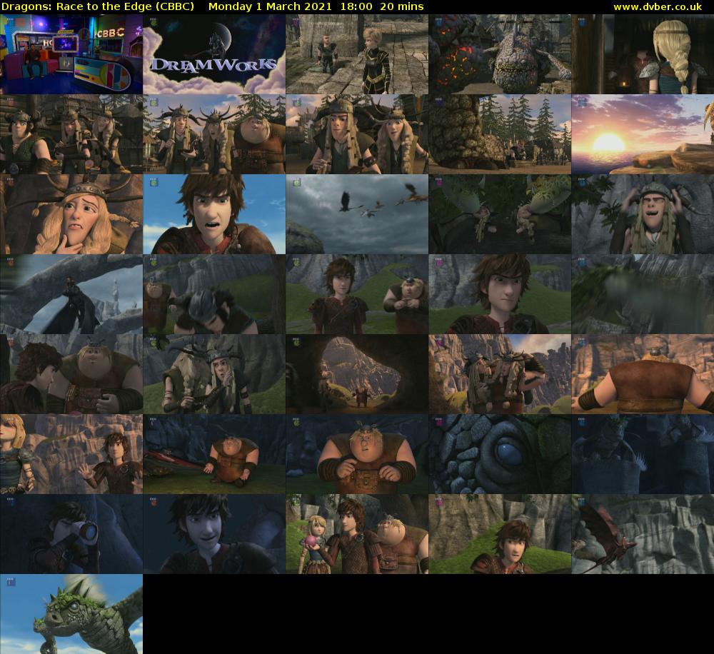 Dragons: Race to the Edge (CBBC) Monday 1 March 2021 18:00 - 18:20