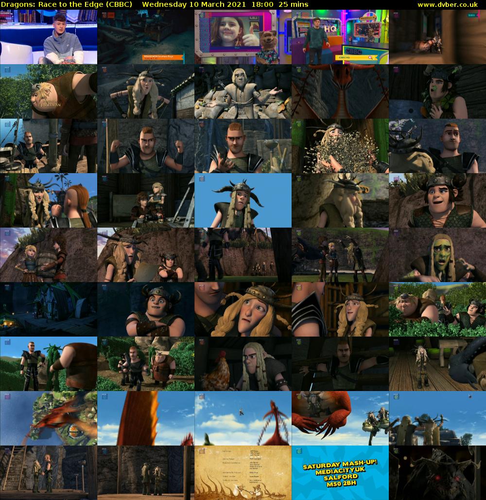 Dragons: Race to the Edge (CBBC) Wednesday 10 March 2021 18:00 - 18:25