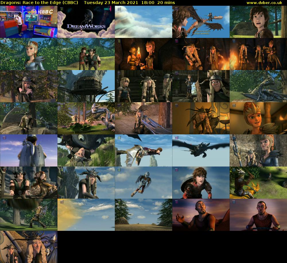 Dragons: Race to the Edge (CBBC) Tuesday 23 March 2021 18:00 - 18:20