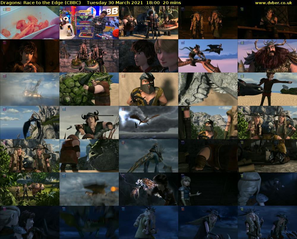 Dragons: Race to the Edge (CBBC) Tuesday 30 March 2021 18:00 - 18:20