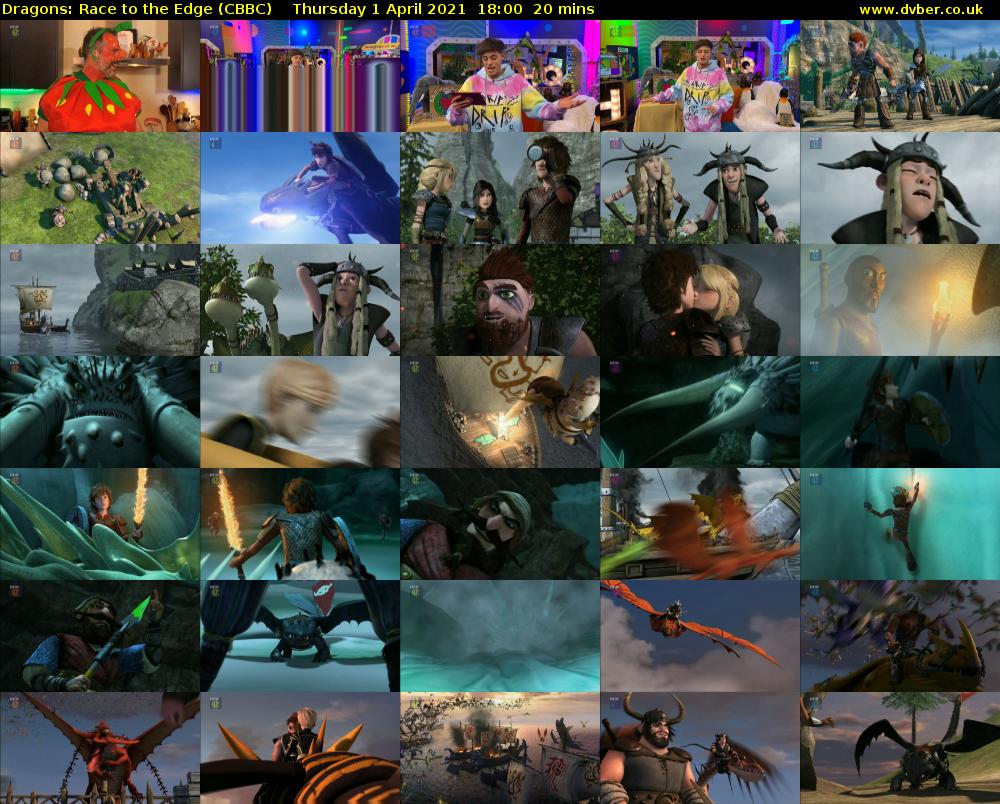 Dragons: Race to the Edge (CBBC) Thursday 1 April 2021 18:00 - 18:20