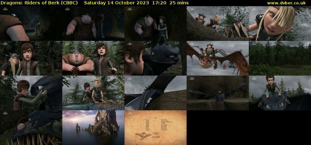 Dragons: Riders of Berk (CBBC) Saturday 14 October 2023 17:20 - 17:45