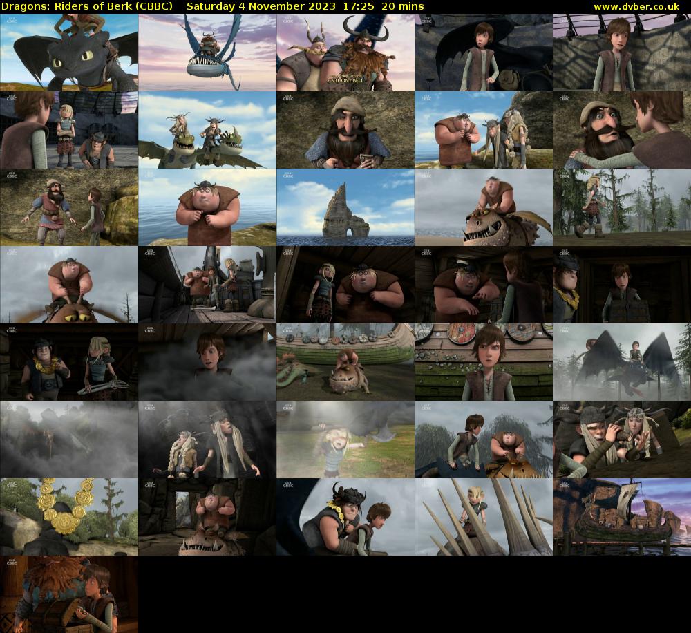 Dragons: Riders of Berk (CBBC) Saturday 4 November 2023 17:25 - 17:45