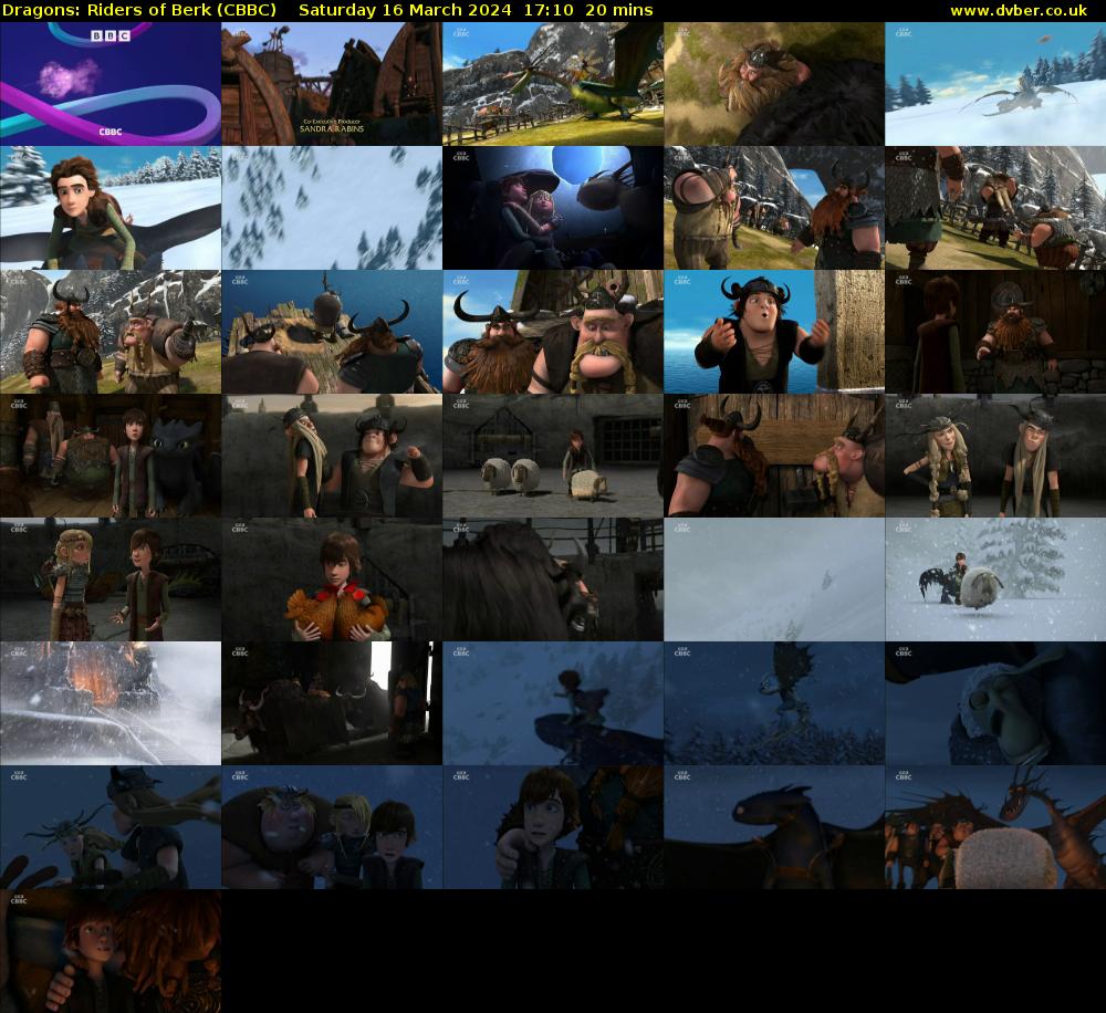 Dragons: Riders of Berk (CBBC) Saturday 16 March 2024 17:10 - 17:30