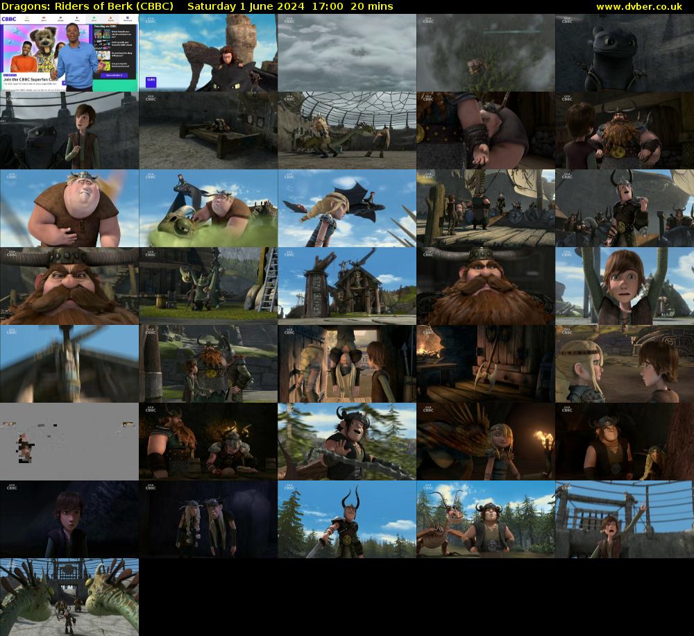 Dragons: Riders of Berk (CBBC) Saturday 1 June 2024 17:00 - 17:20