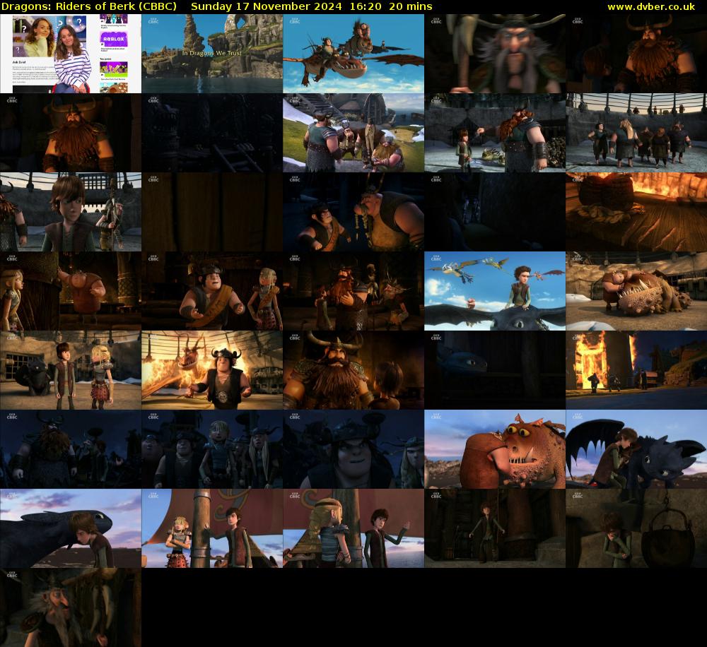 Dragons: Riders of Berk (CBBC) Sunday 17 November 2024 16:20 - 16:40