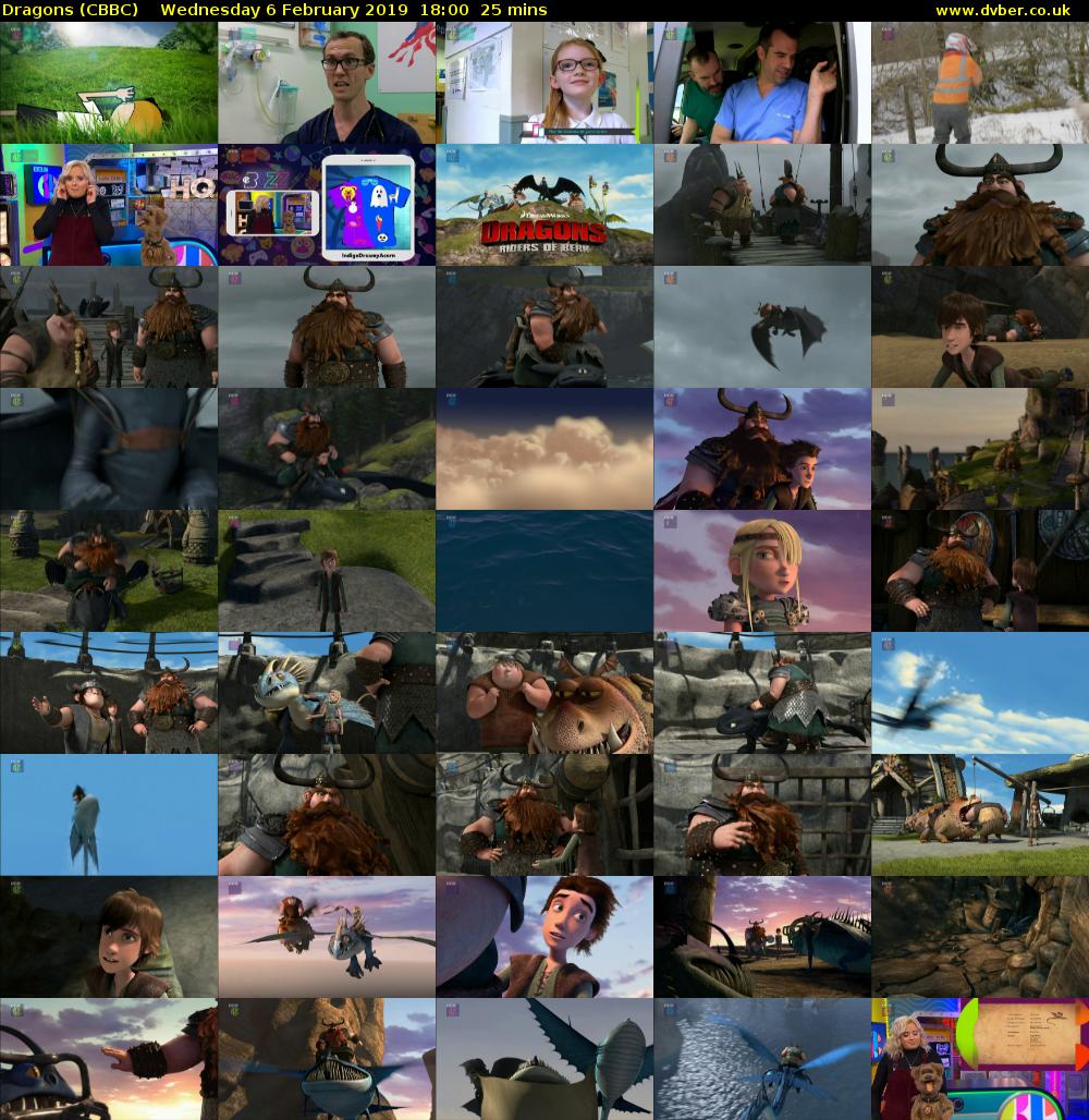 Dragons (CBBC) Wednesday 6 February 2019 18:00 - 18:25