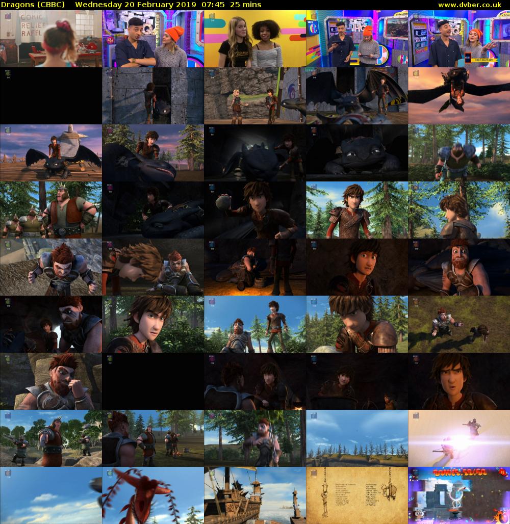 Dragons (CBBC) Wednesday 20 February 2019 07:45 - 08:10