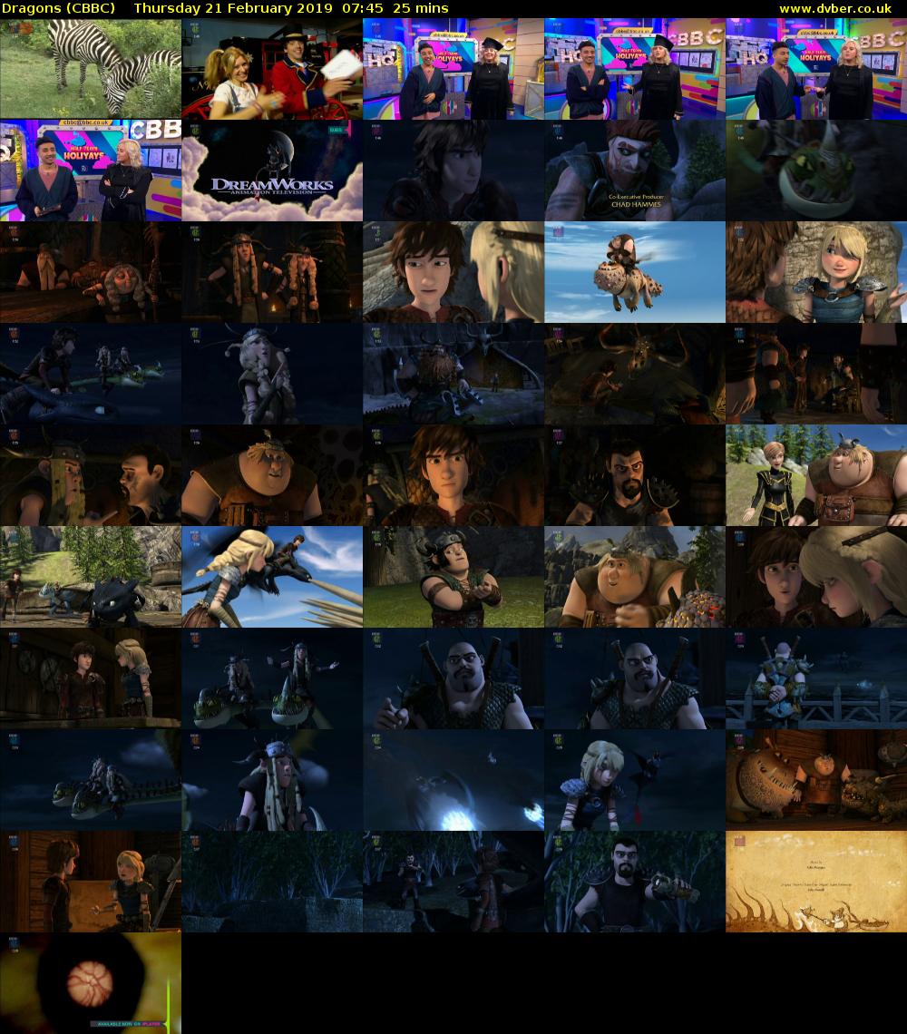 Dragons (CBBC) Thursday 21 February 2019 07:45 - 08:10