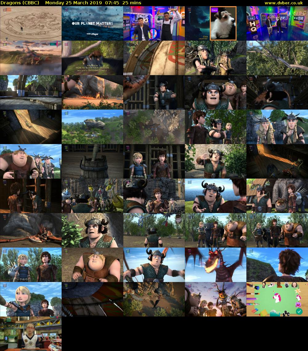Dragons (CBBC) Monday 25 March 2019 07:45 - 08:10