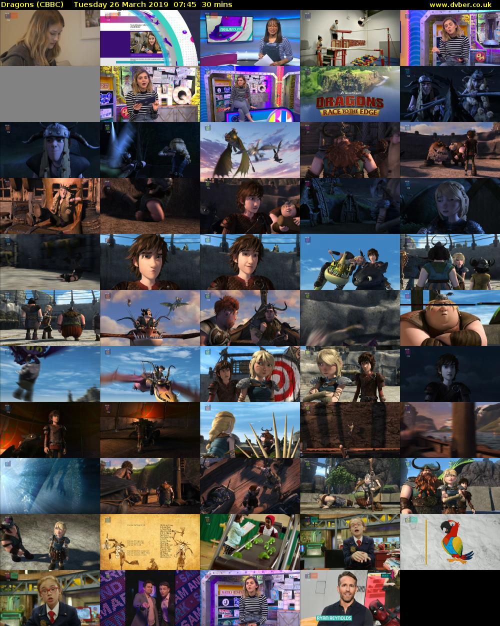 Dragons (CBBC) Tuesday 26 March 2019 07:45 - 08:15