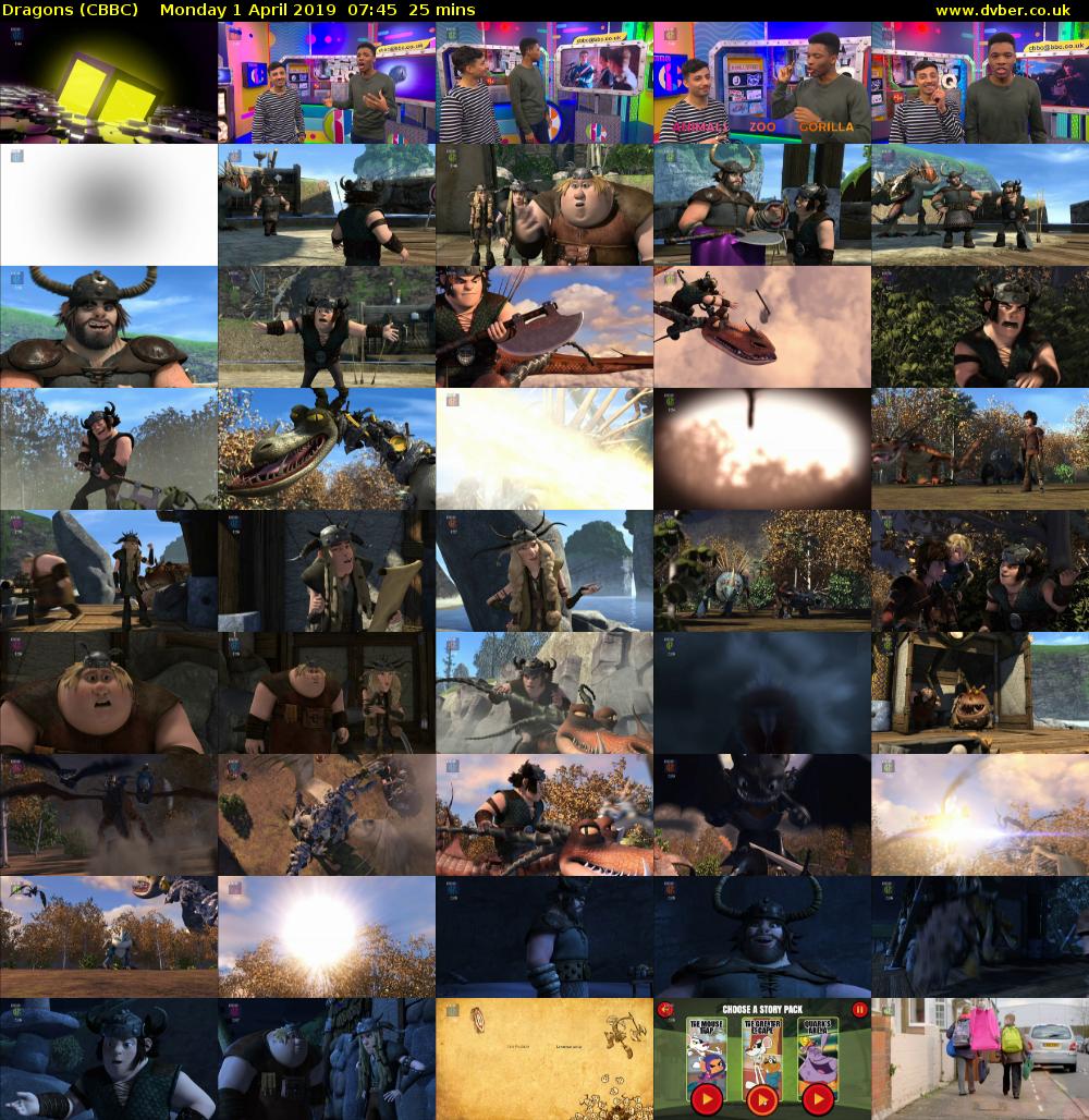 Dragons (CBBC) Monday 1 April 2019 07:45 - 08:10