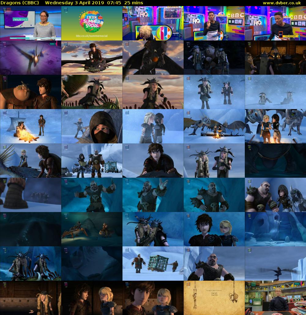 Dragons (CBBC) Wednesday 3 April 2019 07:45 - 08:10