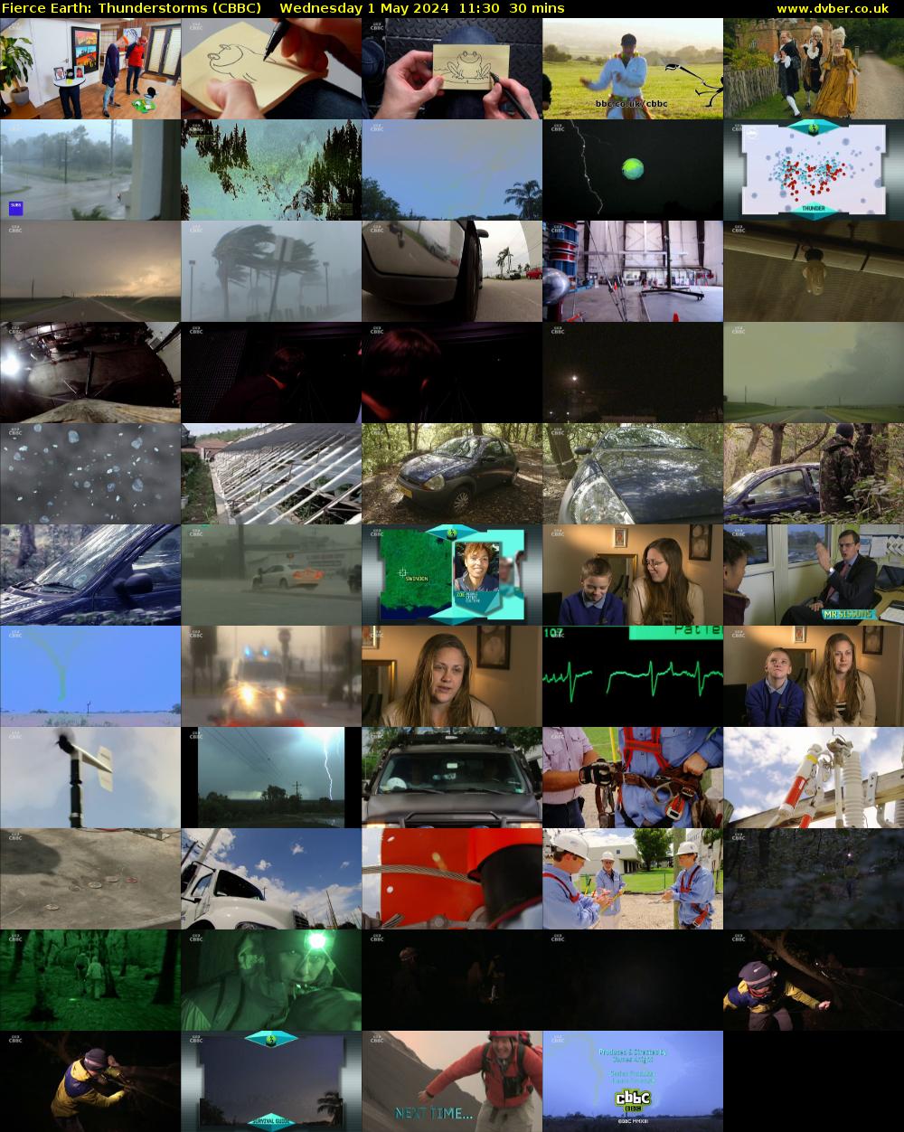 Fierce Earth: Thunderstorms (CBBC) Wednesday 1 May 2024 11:30 - 12:00