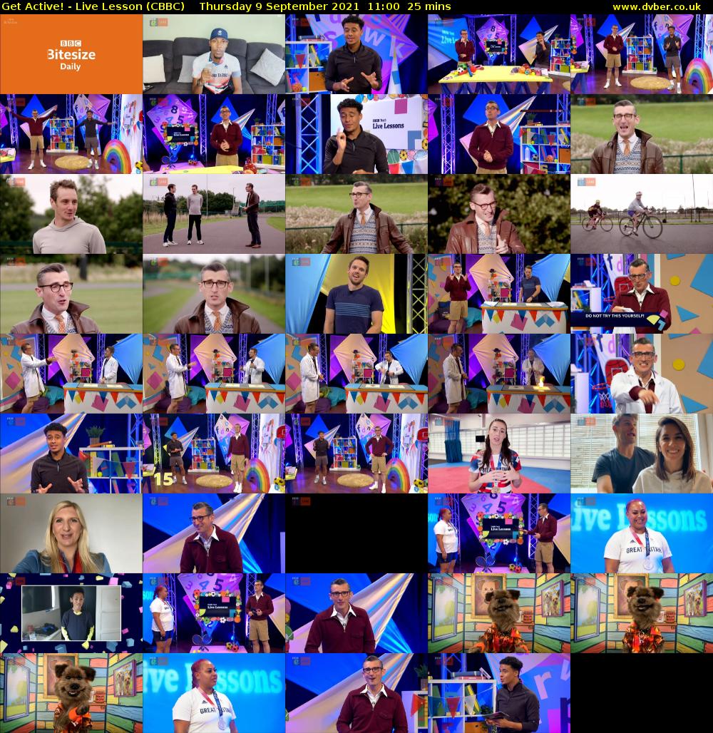 Get Active! - Live Lesson (CBBC) Thursday 9 September 2021 11:00 - 11:25
