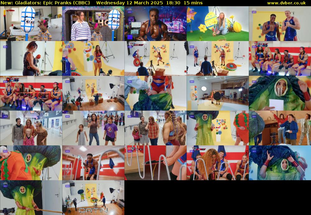 Gladiators: Epic Pranks (CBBC) Wednesday 12 March 2025 18:30 - 18:45
