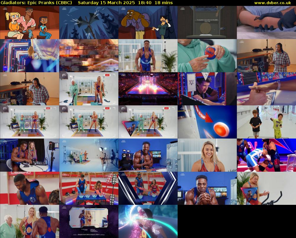Gladiators: Epic Pranks (CBBC) Saturday 15 March 2025 18:40 - 18:58