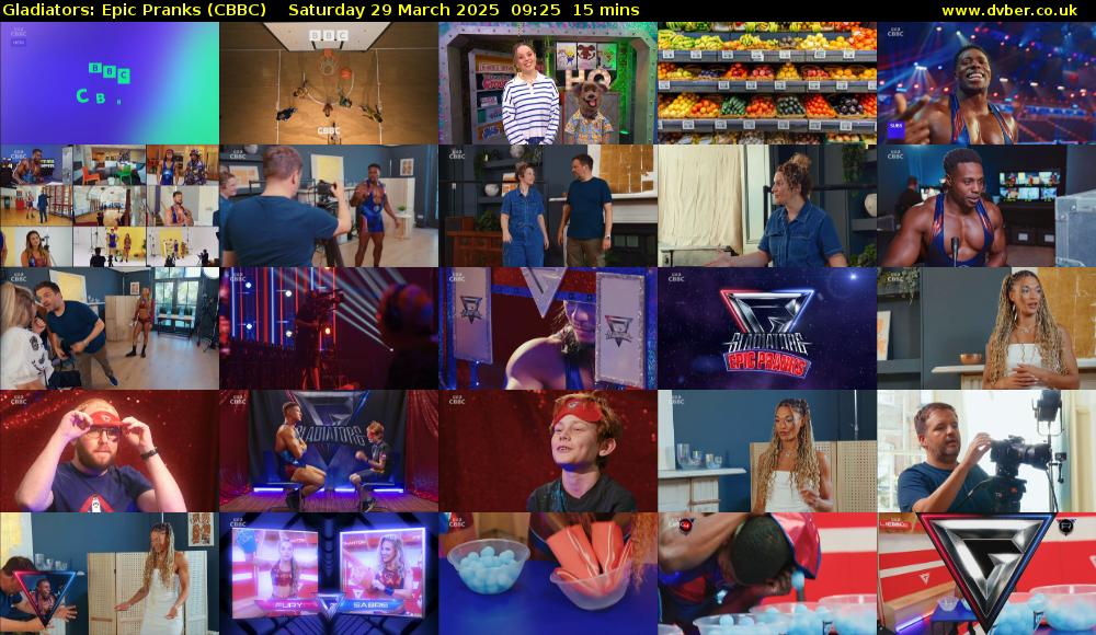 Gladiators: Epic Pranks (CBBC) Saturday 29 March 2025 09:25 - 09:40