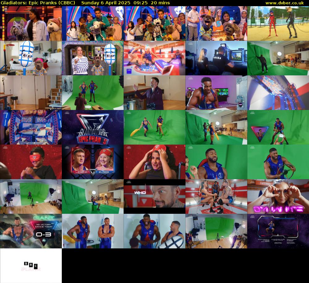 Gladiators: Epic Pranks (CBBC) Sunday 6 April 2025 09:25 - 09:45