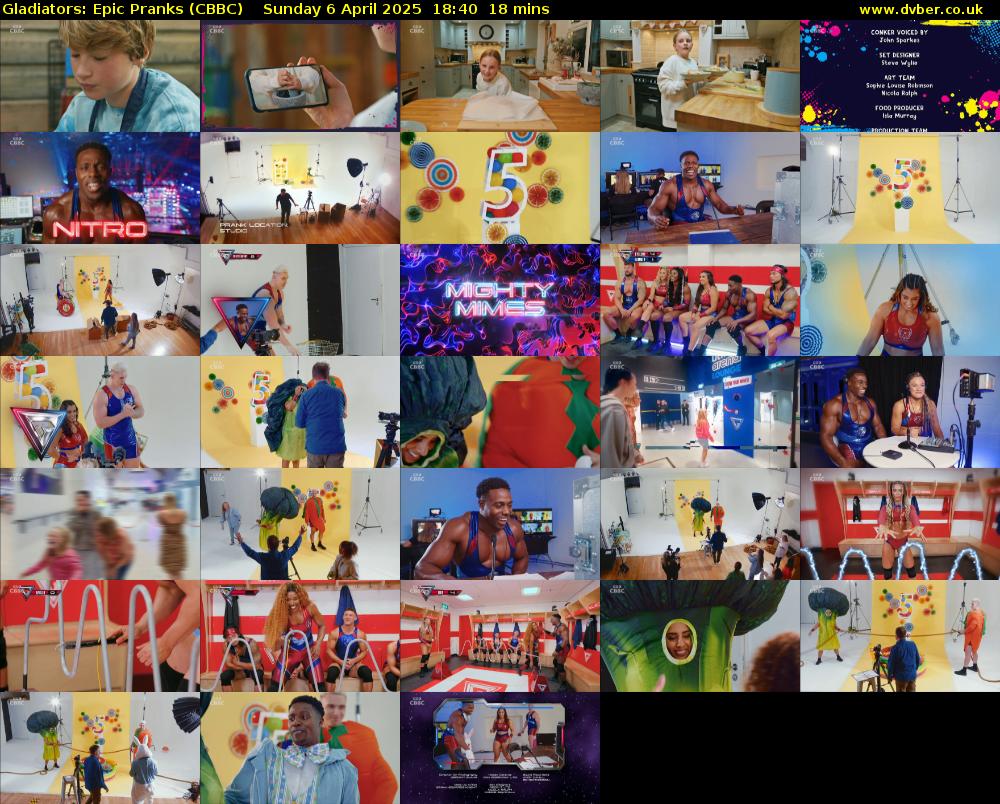 Gladiators: Epic Pranks (CBBC) Sunday 6 April 2025 18:40 - 18:58