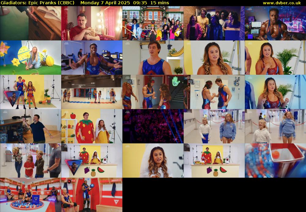 Gladiators: Epic Pranks (CBBC) Monday 7 April 2025 09:35 - 09:50