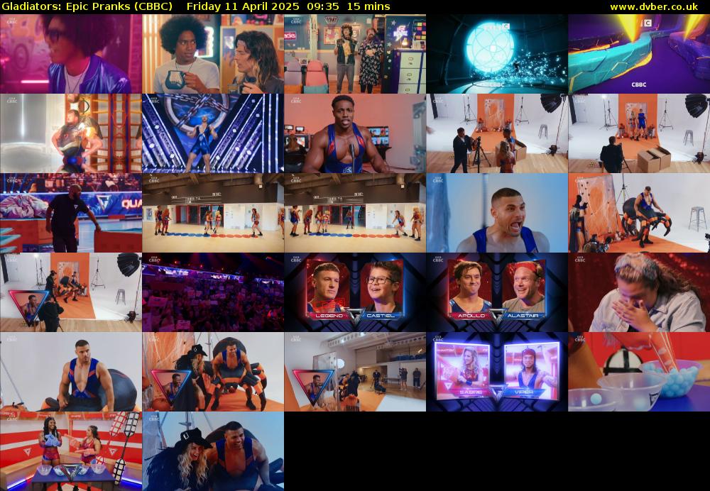Gladiators: Epic Pranks (CBBC) Friday 11 April 2025 09:35 - 09:50