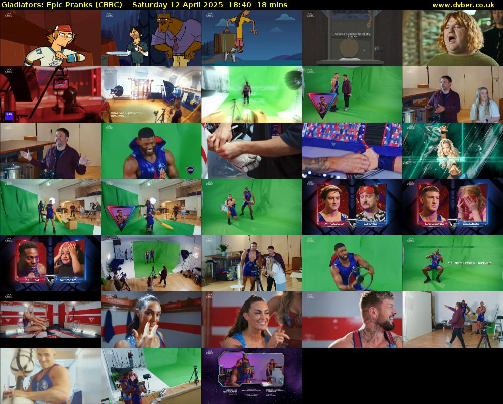 Gladiators: Epic Pranks (CBBC) Saturday 12 April 2025 18:40 - 18:58