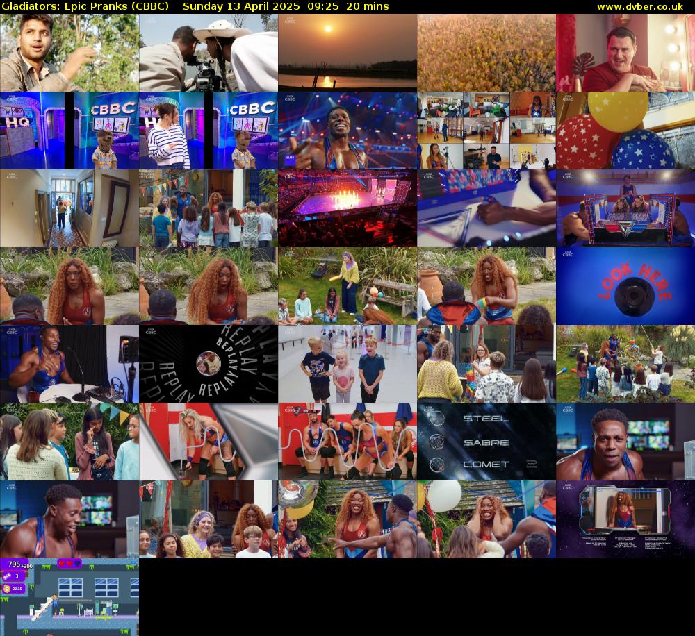 Gladiators: Epic Pranks (CBBC) Sunday 13 April 2025 09:25 - 09:45