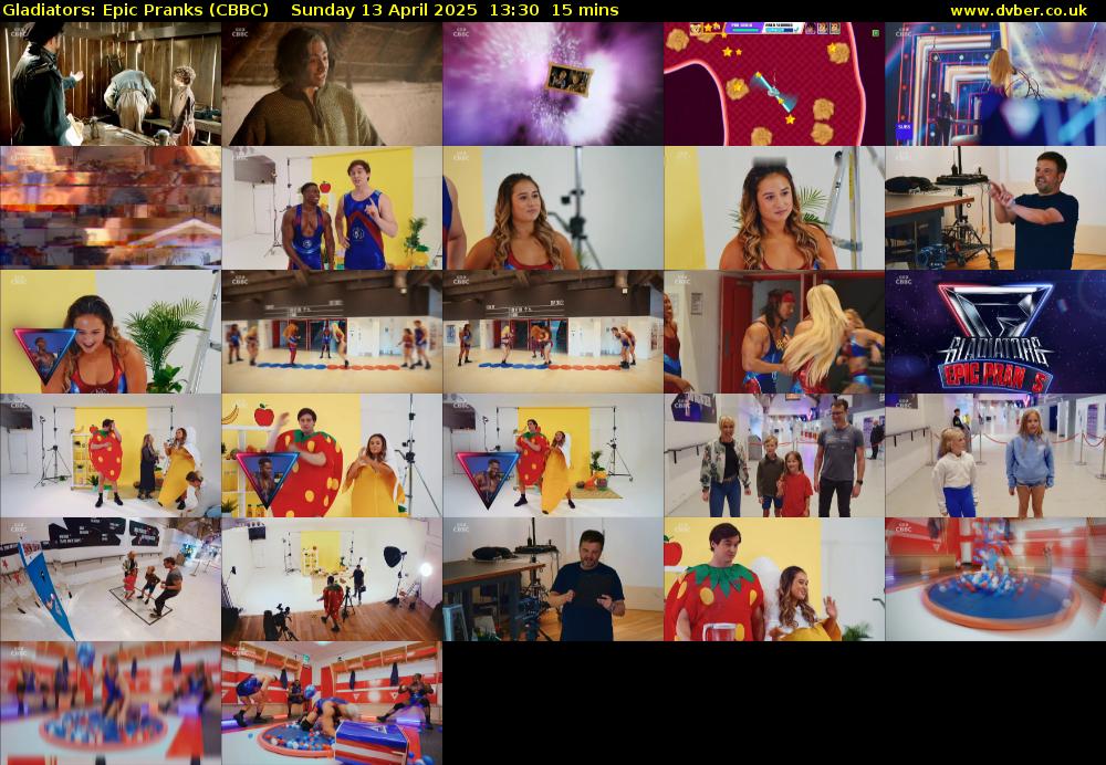 Gladiators: Epic Pranks (CBBC) Sunday 13 April 2025 13:30 - 13:45