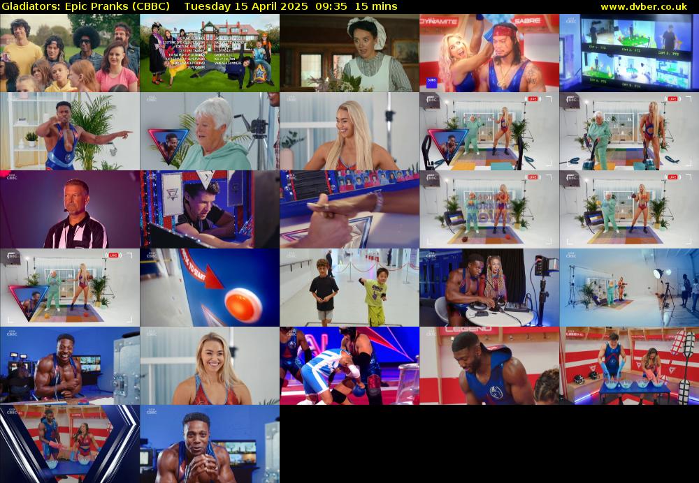 Gladiators: Epic Pranks (CBBC) Tuesday 15 April 2025 09:35 - 09:50