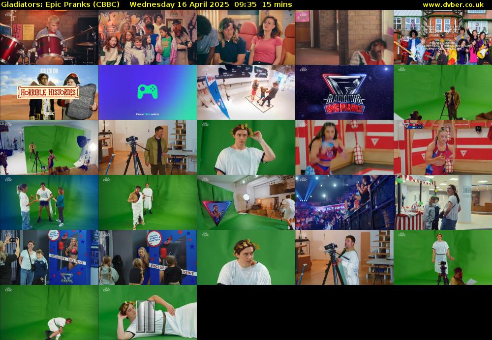Gladiators: Epic Pranks (CBBC) Wednesday 16 April 2025 09:35 - 09:50