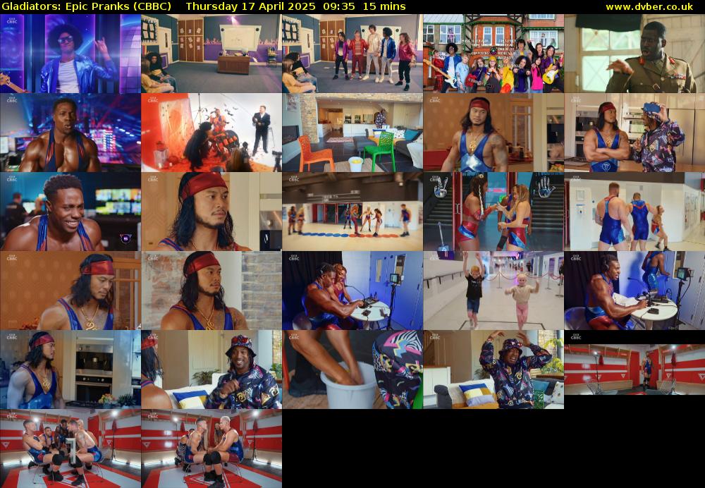 Gladiators: Epic Pranks (CBBC) Thursday 17 April 2025 09:35 - 09:50