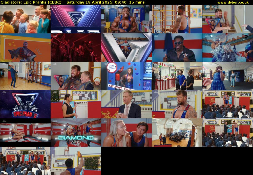 Gladiators: Epic Pranks (CBBC) Saturday 19 April 2025 09:40 - 09:55