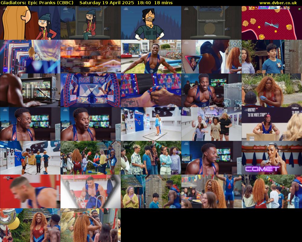 Gladiators: Epic Pranks (CBBC) Saturday 19 April 2025 18:40 - 18:58
