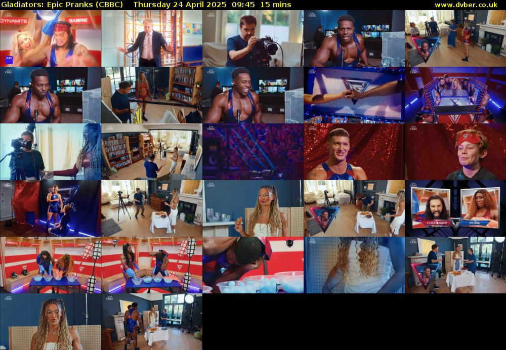 Gladiators: Epic Pranks (CBBC) Thursday 24 April 2025 09:45 - 10:00