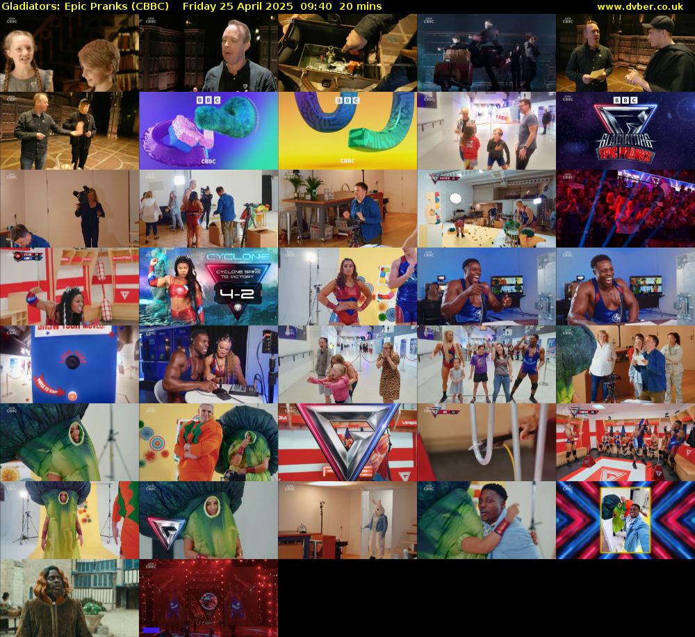 Gladiators: Epic Pranks (CBBC) Friday 25 April 2025 09:40 - 10:00
