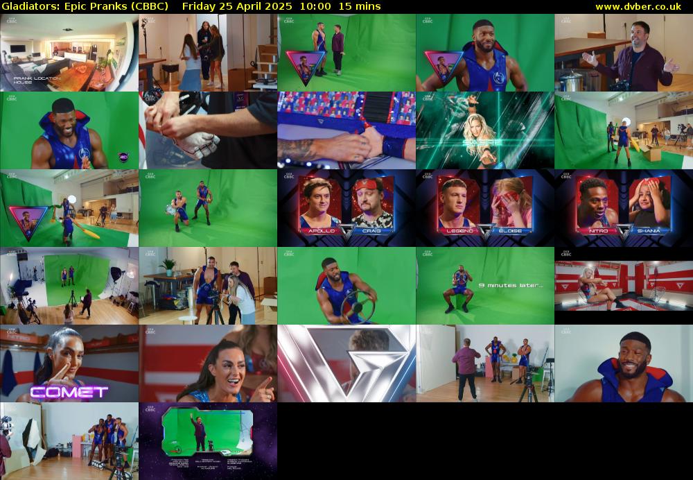 Gladiators: Epic Pranks (CBBC) Friday 25 April 2025 10:00 - 10:15